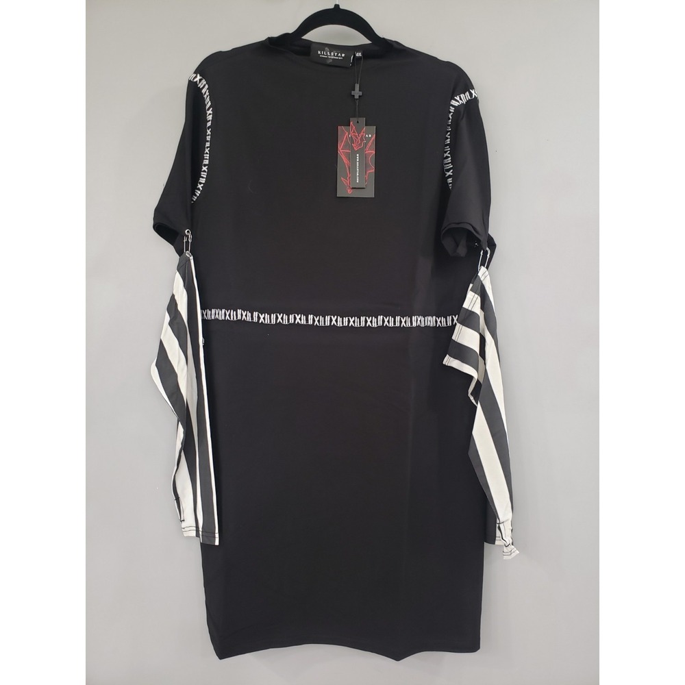 4XL Killstar Stripes and Stitches Dress punk gothic emo mini cybergoth BODYCON